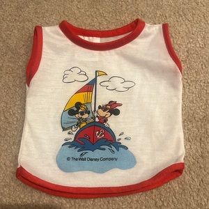 Vintage Stuffed Animal Walt Disney Mini and Mickey Mouse on Boat Tank Top